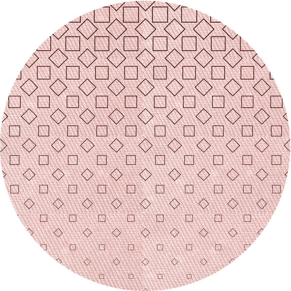 Ahgly Company Indoor Round Patterned Light Coral Pink Area Rugs, 7' Round