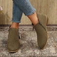 thumbnail image 6 of Womens Low-heeled Ankle Boots Casual Suede Low Heel Side Zipper Fall Winter Thick Heel Short Boots for Women, 6 of 6