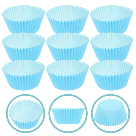 ULTNICE Cupcake Liners Baking Cups Blue Paper 100Pcs 2.67X1.97X1.26in