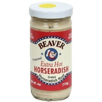 12 PACKS : Beaver Brand Extra Hot Horseradish 4 oz glass jar by