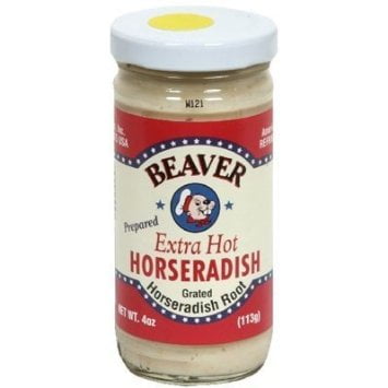 12 PACKS : Beaver Brand Extra Hot Horseradish 4 oz glass