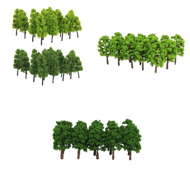 60 piezas de árboles modelo, árboles a escala 1: 150 1: 200, suministros de diorama, tren modelo paisaje parque jardín calle diseño bosque juegos Macarena Modelos de trenes Paisaje ferroviario