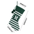 thumbnail image 3 of Todaioua 20 Inches Initial Christmas Stocking Monogram Striped Christmas Stocking Green with White Embroidered Letter Christmas decorations, 3 of 5