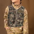 thumbnail image 4 of Chaleco táctico protector para niños, portaplacas, juegos CS, combate, paintball Cp camuflaje caqui, 4 of 9