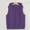 thumbnail image 7 of Womens Cotton Sweatshirt Vest with Pockets Zip Up Sleeveless Hoodies Drawstring Hooded Fall Sport Outerwear (2XL, Purple), 7 of 7