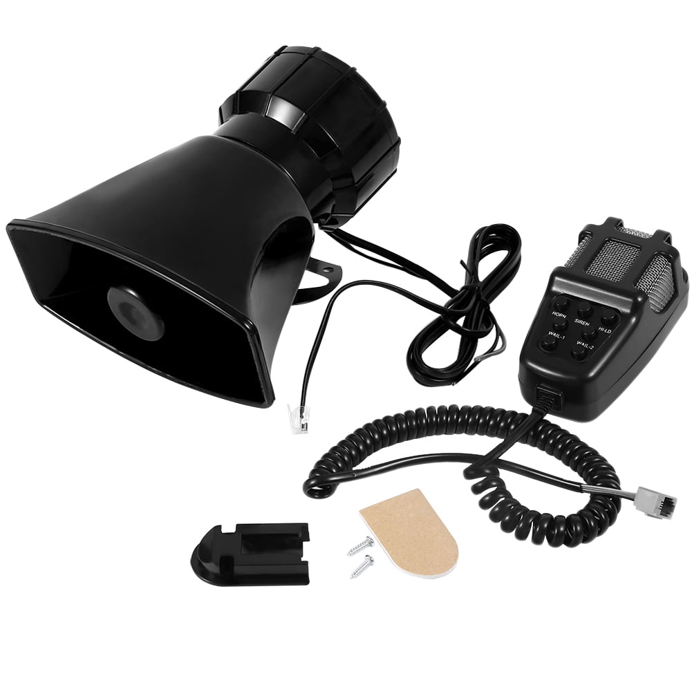 DOACT Loud Horn,12V Loud Horn Siren 7 Sounds Horn With Mic PA Speaker System For Car Boat Van Truck, Siren Horn