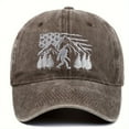 thumbnail image 6 of Big Foot Embroidered Washed Baseball Cap Featuring the American Flag for Men and Women, 6 of 6