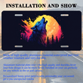 thumbnail image 3 of 1 Pcs 2D Flat License Plate Covers & Frames, Wolf Howling at the For Decorative Front, Waterproof For Decoration Aluminum License Plate Covers & Frames Cover For Men Women, 12" X 6", 3 of 7