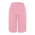 thumbnail image 7 of Hueook Capris Pants for Women Pants Casual Women Solid Color Elastic Waist Sports Casual Capris Pants with Side Pockets Pink S, 7 of 7