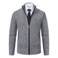 thumbnail image 6 of Gamivast Mens Cardigan Sweater Full Zip Knit Casual Stand Collar Jacket Fall Winter Warm Outerwear Ribbed Knitwear Coat with Pockets, 6 of 7