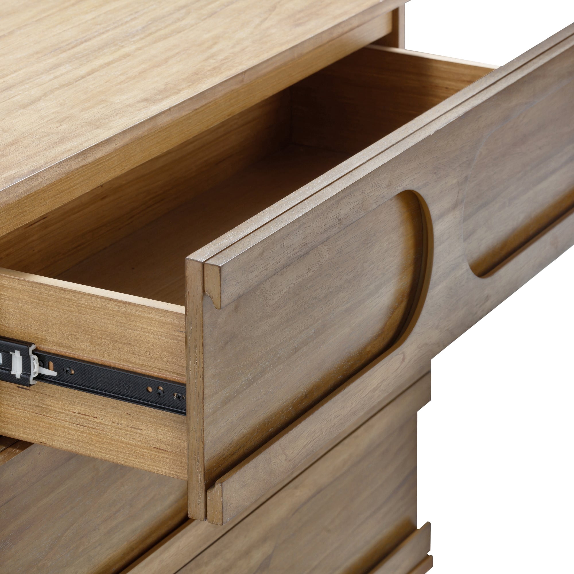 Nathan James Iris 3 Drawer Dresser, Mid-Century Modern Solid Wood Dresser for Bedroom, Light Brown