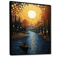 thumbnail image 2 of Designart "Golden Hour Glow Yellow Canal Serenity I" Landscape & Nature Floater Framed Canvas Print, 2 of 7