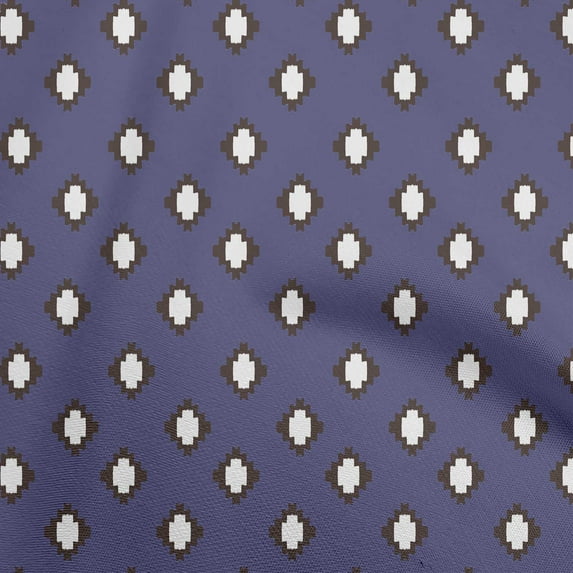 oneOone Rayon Dark Blue Fabric Asian Ikat Quilting Supplies Print Sewing Fabric By The Yard 56 Inch Wide