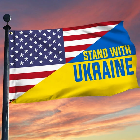 Flagwix US Ukraine Grommet Flag Stand With Ukraine DDH3333GF - 4x6 ft., No Flag Pole Rings