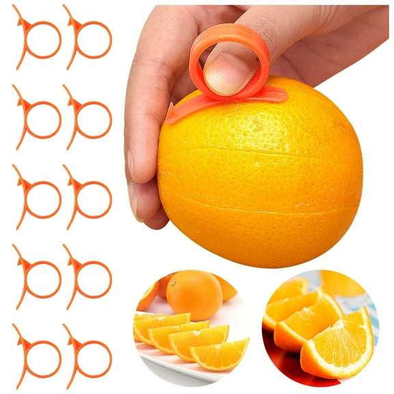Ingenious Orange Peeler, Fruit Peeling Tool, Easy Citrus Opener, 10-Pack, Includes 10 Peelers