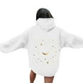 thumbnail image 2 of Women's Graphic Hoodies Drawstring Long Sleeve Moon Print Sweatshirt Pullover Fall Tops Women's Oversized Pullover with Pocket Hoodies for Teen Girl Women Back Graphic Printed Hooded, 2 of 5