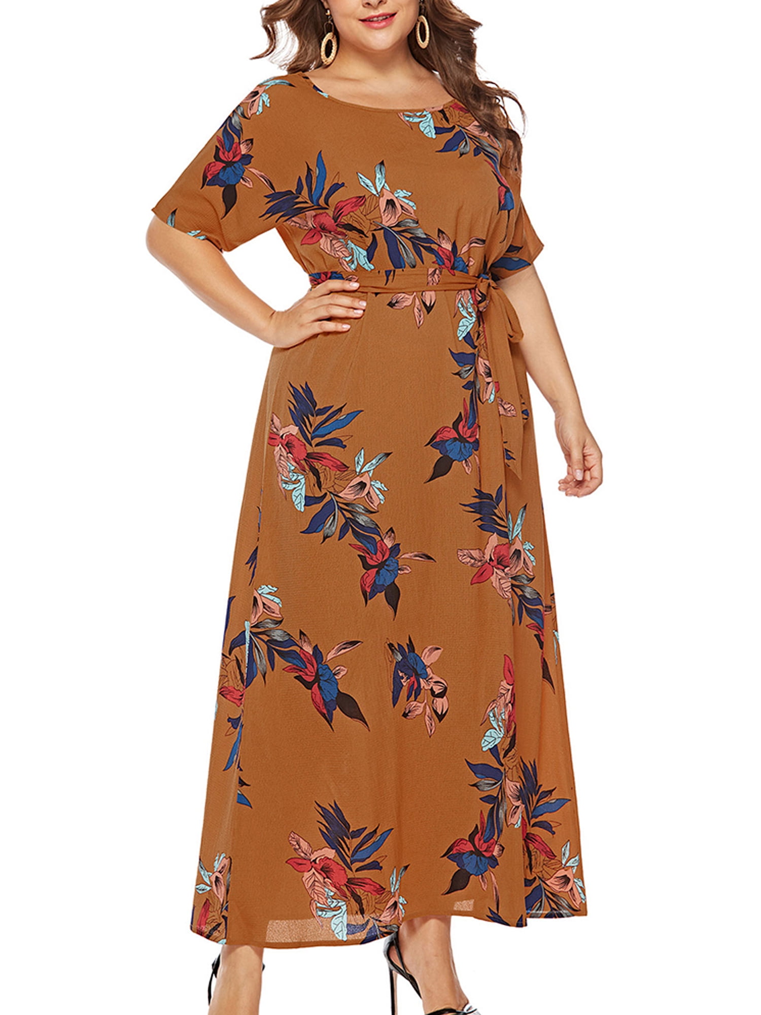 Women's Plus Size Boho Floral Holiday ...