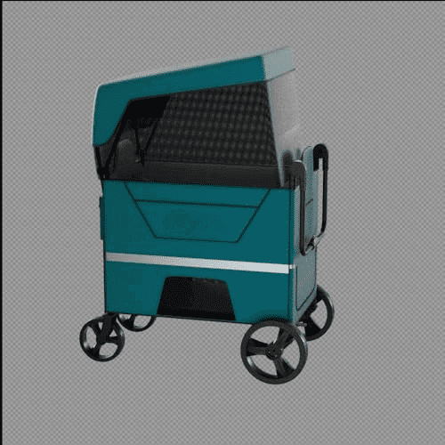 Collapsible Wagon Cart with 2 Seats & Canopy - Heavy Duty Foldable Utility Wagon with Adjustable Push Handle, 5-Point Safety Harness & All-Terrain Wheels for Camping, Beach, Park$$Garden & Patio