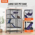 thumbnail image 2 of 64.6" Metal Small Animal Cage 4-Tier Rolling Ferret Cage with Tray 3 Ramps, 2 of 6