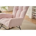 thumbnail image 6 of Accent Rocking Chair Nursery Chair, Modern Upholstered Fabric Nursery Glider with High Backrest, Nap Armchair Glider Rocker Chair for Nursery Living Room Bedroom Offices, Best Gift, Pink Faux Fur, 6 of 9