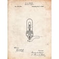 thumbnail image 2 of Borders, Cole 12x14 White Modern Wood Framed Museum Art Print Titled - PP296-Vintage Parchment Edison Light Bulb Poster, 2 of 4