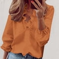 thumbnail image 2 of AherBiu Long Sleeve Shirts for Women Plus Size Ruffle V Neck Lantern Sleeve Pullover Tunic Tops Blouse, 2 of 5