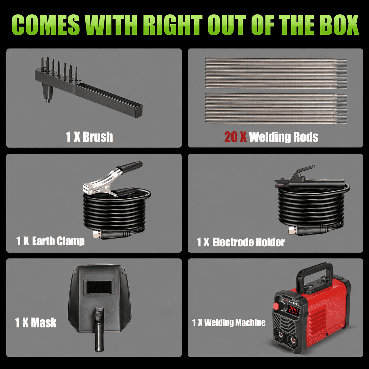 SPBTAR Stick Welder 200Amp 110V ARC Welding Machine, Mini Portable IGBT Inverter Welder Kit w/ 20 Rods, Hot Start, Anti-Stick, Arc Force, for 1/16-1/8" Rod