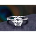 thumbnail image 2 of 1.25 Carat Round Cut Man made diamond moissanite and Man made diamond moissanite Engagement Ring with 18k Gold Plating, 2 of 5