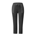 thumbnail image 5 of Women Casual High Waist Pants Drawstring Capri Pants With Pockets Wide Leg Cropped Pants For Women Pants for Women Work Casual Short Womens Work Pants Business Casual Soft Sweatpants for Women Womens, 5 of 5