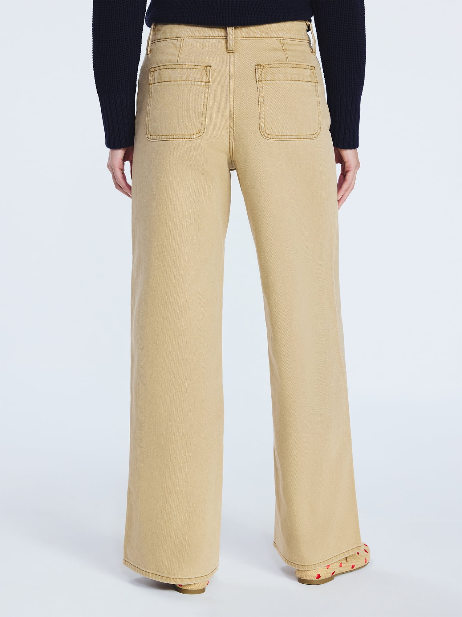 Free Assembly Women's and Women's Plus Wide Leg Jeans with Patch Pockets, 30", 32", and 34" Inseams, Sizes 0-26 Plus