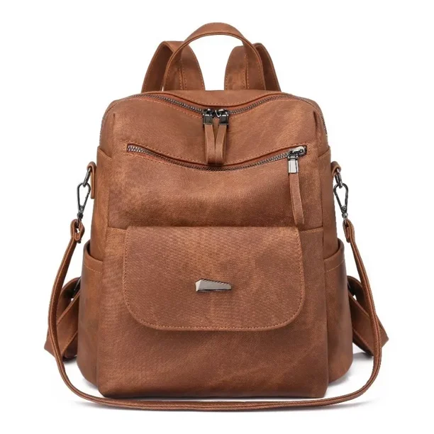 Mochila multiuso Los Misterios Mochila Moda LMB10002 color marrón diseño lisa 11L