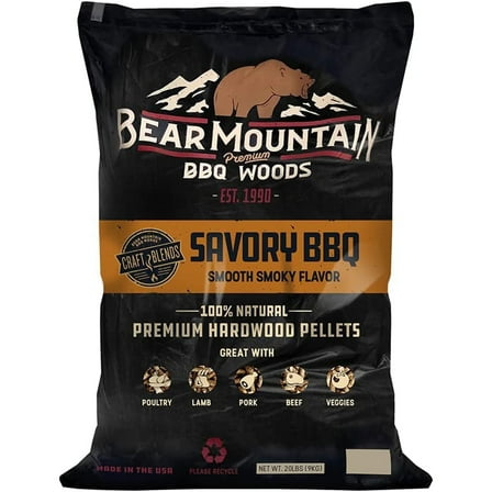 Bear Mountain BBQ Hardwood Savory Craft Blends Grill Smoker Pellets, 20 Lbs