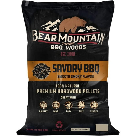 Bear Mountain BBQ Hardwood Savory Craft Blends Grill Smoker Pellets, 20 Lbs