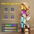 thumbnail image 4 of Casacomoda 6 Tier Tree Bookshelf, Bookcase with LED Lights, Display Floor Standing Storage Shelf, Book Organizer Shelves for Home Office, Living Room, Vintage, 4 of 9