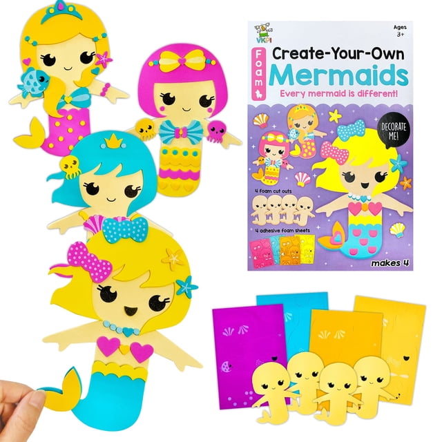Kit de manualidades con espuma VKPI para crear tus propias sirenas para niños de 4 años o más