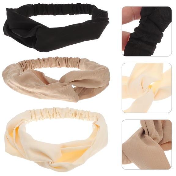 PTOOTP 3pcs Women's Embellished Headbands Set, Chic and Stylish Everyday Hair Accessories, Assorted Colors