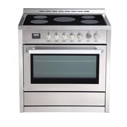 Rangaire RRE361TS 36" Electric Range Oven with Timer - Stainless Steel, Infrared Stove Burners, True Convection, Easy Reach Racks