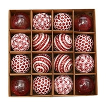 Twfbrm 16 Pcs Christmas Balls Ornaments for Xmas Tree, 2.36" Shatterproof Plastic Decorative Ball Pendants with Loop, Glitter Christmas Tree Hanging Baubles Christmas Decorations for Home Party