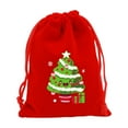 thumbnail image 2 of Fiudx Ofertas relámpago del día Bolsa de franela navideña Bolsa de embalaje de dulces de manzanas navideñas Bolsa de regalo navideña Bolsa con cordón Bolsa pequeña de franela con cordón 7,87x5,91 pul, 2 of 6