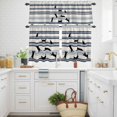 thumbnail image 3 of Retro Stripes Kitchen Curtains Valances and Tiers Set of 3 Black Cat Navy Lines Vintage Watercolor Tier Curtains and Valance with Rod Pocket for Small Windows, 27.5"x36", 3 of 9