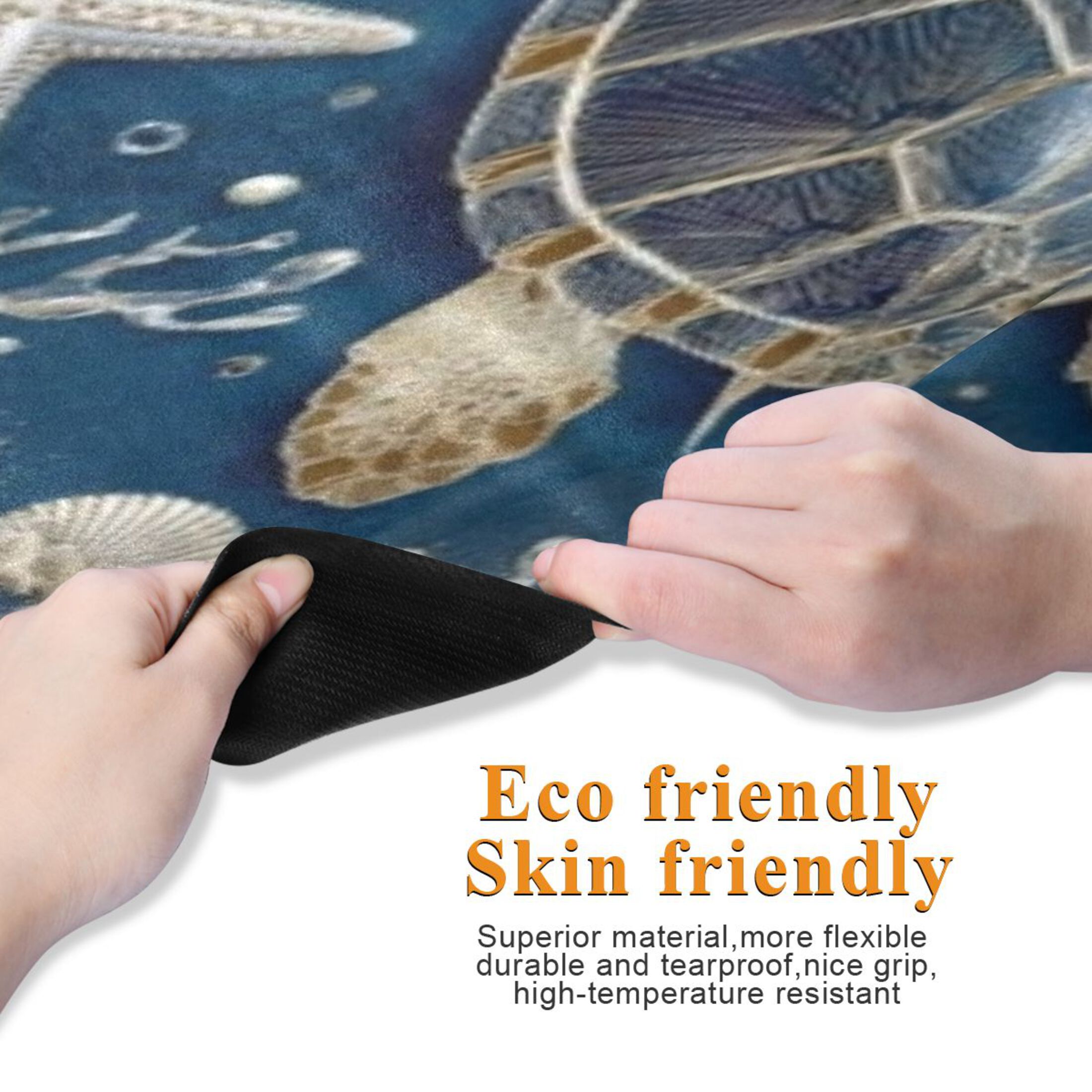 BZSMCE Yoga Mat Women Fitness Mat Navy Beaded Sea Turtle Pattern