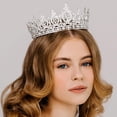 thumbnail image 4 of Wedding Crown Tiara Crystal Birthday Crown for Women Rhinestone Queen Crown Bridal Party Pageant Crown Wedding Hair Accessories for Brides (Silver), 4 of 4
