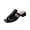 Black, variant on Brown Women Low Heel Slippers Plus Size Open Toe Square Toe Chunky Heel Slip On Comfortable Indoor Flats 2026