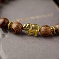 thumbnail image 3 of RSAMD 8MM Owl Buddha Beaded Natural Lava Stone Gold Silver Charm Fashion Men Bracelets-J006-1, 3 of 3