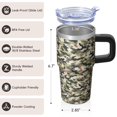 thumbnail image 3 of Camo 20oz Stainless Steel Tumbler with Handle and Straw – Insulated Travel Cup with Sliding Lid, 360° Full Wrap Printed Mug for Home, Outdoor & Sports Use, Camouflage, 3 of 6