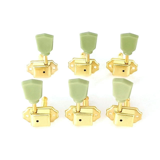 Eccomum 6pcs Open-Style Guitar Tuning Keys String Tuning Pegs Vintage Tuners Guitar Machine Head 3L3R with Mounting Screws for Folk Guitar and Electric Guitar