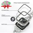 thumbnail image 3 of 5 Pack 41mm Watch Case Compatible with Apple Watch Series 8 7 Screen Protector, Bling iWatch Cover 2 Rows of Diamond Bumper Accessories Replacement (Black, Silver, Gold, Pink, Rose Gold), 3 of 5