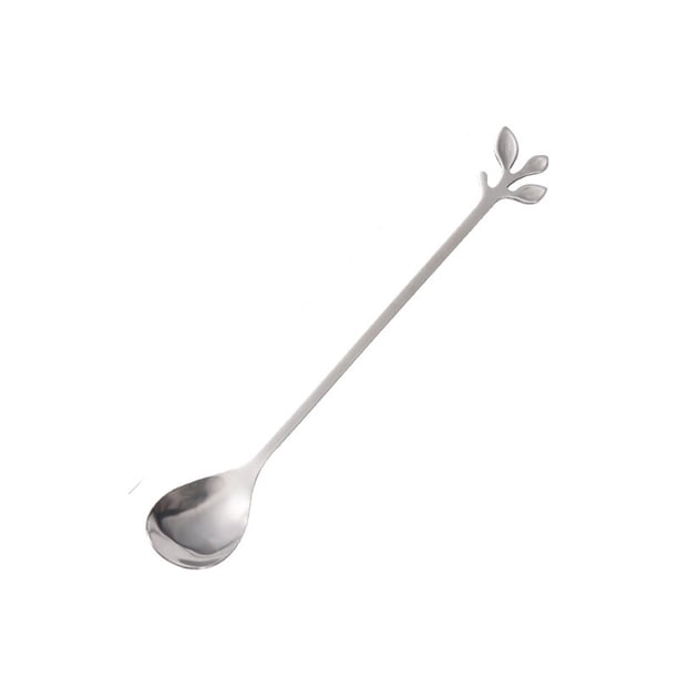 Juego de cucharas de café de acero inoxidable, herramientas de cocina, accesorios de café, hojas, postre, fruta, café, decodificador creativo, 4 Uds. Fivean unisex