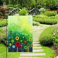 thumbnail image 4 of Watercolor Abstract Green Floral Flowers Meadows Spring Seasonal Nature Garden Yard Flag 12"x 18" Double Sided Polyester Welcome House Flag Banners for Patio Lawn Outdoor Home Decor, 4 of 6