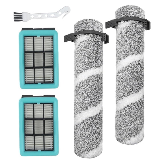 MPXBM 4111A Roller Brush Filter Replacement Parts for BISSELL CrossWave Edge 4111A/ 4202F/ 4157/4111/ 4109/4088 Wet Dry Cleaner, 2 Brushroller 2 Filters